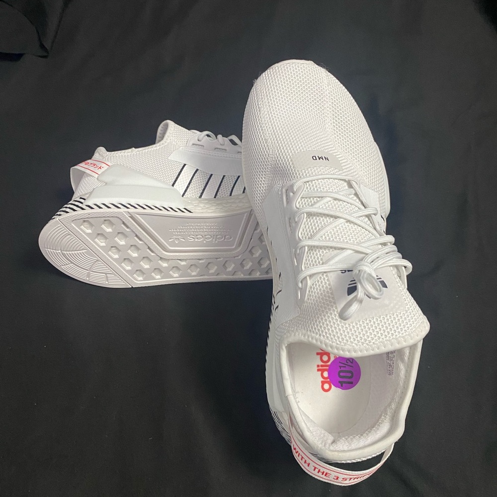 Adidas NMD R1 V2 ‘White Black Scarlet’ JD Sports Exclusive Sneakers - Picture 3 of 4
